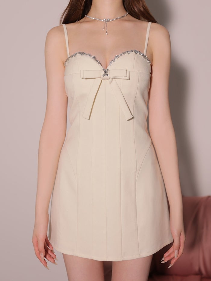 ROBE de FLEURS anier.ROBE ローブドフルール アニエルローブ Starlit Bow Dress fm-anier4087-c