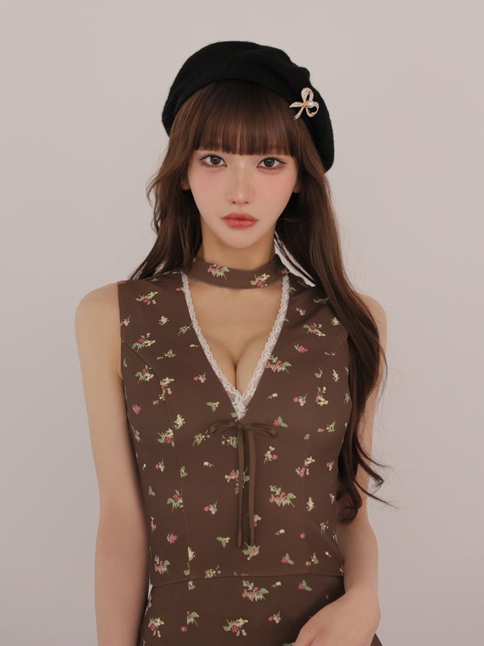 ROBE de FLEURS anier.ROBE ローブドフルール アニエルローブ Tiny Flower Dress fm-anier5102-c