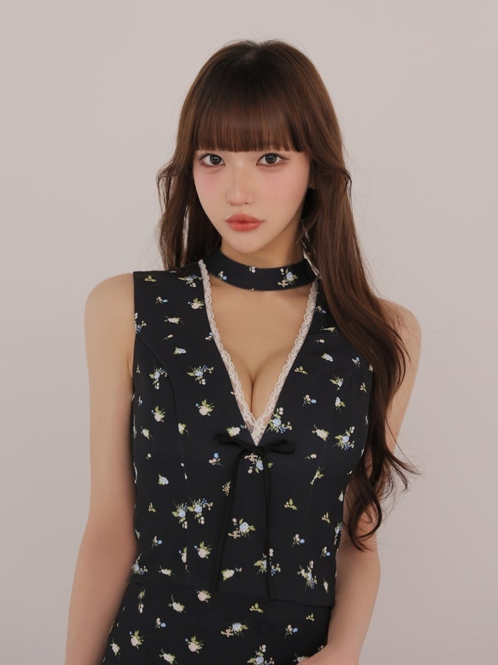 ROBE de FLEURS anier.ROBE ローブドフルール アニエルローブ Tiny Flower Dress fm-anier5102-c
