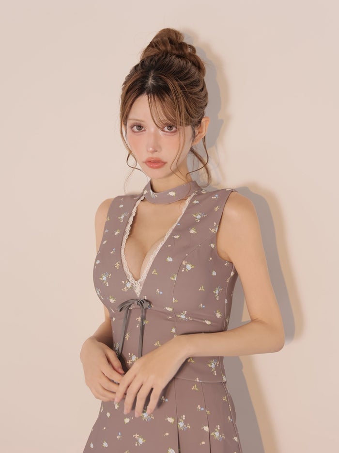 ROBE de FLEURS anier.ROBE ローブドフルール アニエルローブ Tiny Flower Dress fm-anier5102-c